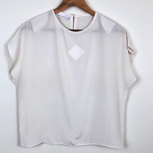 David Benjamin Embroidered Detail Vintage lightweight cream Blouse - Picture 2 of 8